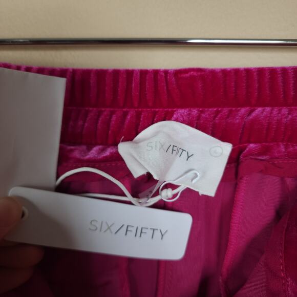 Six/Fifty Adeline Velour Raspberry Pant Women’s Size L - Picture 9 of 10